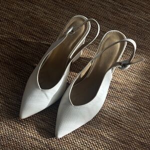 Elegant White Slingback Women's Shoes